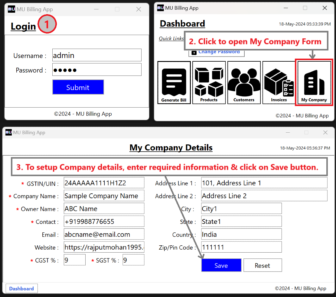 missing login & setup image
